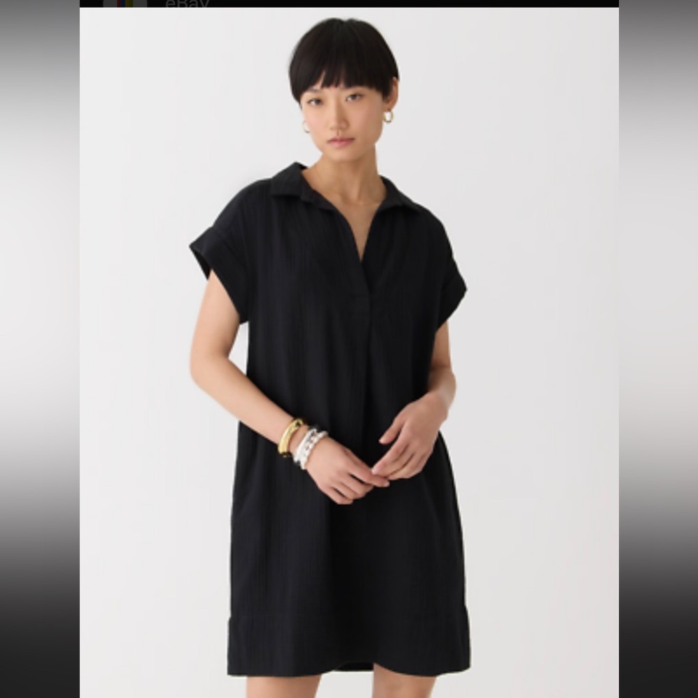 J. Crew Women's Black Button Down Shirt Dress